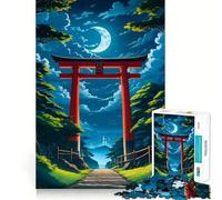 Puzzle Torii Gate Moonlight 1000 pièces pour Adolescents Redécouvrez Le Plaisir Relaxant Cadeau saisonnier aux Contours Nets 50x75cm