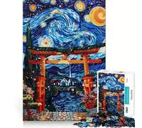 Puzzle Torii Gate Nuit Étoilée 1000 Pièces pour Adultes Stimule la Mémoire, Détend l'esprit, Bordure Précise, Liste de Souhaits du Père Noël 38x52cm