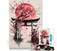 Puzzle Torii Gate Sakura pour Adultes, 1000 pièces, Jeu Intelligent, Anti-Stress, Motif à Assembler, Cadeau touchant 38x26cm
