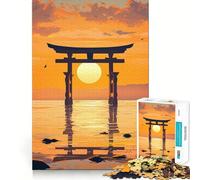 Puzzle Torii Gate Sunset pour Adultes, 1000 pièces, Smart Reason Toy Group Joy, Bords Lisses, pièce d'art 50x75cm
