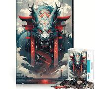 Puzzle Torii Guardian 1000 pièces pour Adolescents, Jouet d'exercice Mental Relaxant et Amusant à Assembler, Cadeau Parfait 38x52cm