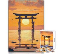 Puzzle Torii Porte Coucher de Soleil 1000 pièces - Jeu d'apprentissage pour développer sa motricité Fine pour des Moments de Bonheur - Dimensions:38x52cm