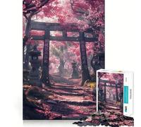 Puzzle Torii Porte Sakura Japonais pour Adultes 1000 Pièces Jeu Intelligent et Apaisant Découpe Précise Pièce de Collection 38x52cm