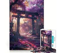 Puzzle Torii Porte Sakura Japonaise Difficile 1000 Pièces pour Adultes 50x75cm Cadeau Spécial Stimule la Conscience et l'Évasion