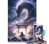 Puzzle Torri Gate Samurai Dragon 1000 pièces pour Adolescents, Jeu de réflexion Amusant et décontracté, Design élégant, Cadeau 38x52cm
