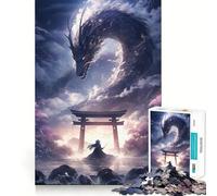 Puzzle Torri Gate Samurai Dragon 1000 pièces pour Adolescents, Jeu de réflexion Amusant et décontracté, Design élégant, Cadeau 38x26cm