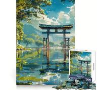 Puzzle Torri Gate sur Un lac, 1000 pièces, pour Adolescents, Jeu de réflexion, Design Amusant et Relaxant, 38x26cm