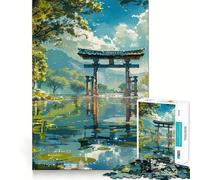 Puzzle Torri Gate sur Un lac, 1000 pièces, pour Adultes, Jeu d'exercice Mental, Anti-Stress, Design élégant, Cadeau 50x75cm