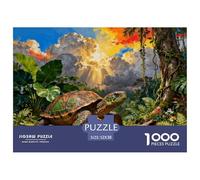 Puzzle Tortue 1000 Pièces pour Adultes Et Enfants, Plaisir Partagé en Famille, Jeu Éducatif, Casse-tête Forêt Tropicale, Home Decor, Cadeau Enfant 52x38cm/1000pcs