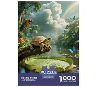 Puzzle Tortue à Oreilles Rouges 1000 Pièces pour Adultes Et Enfants, Jeu ÉduChatif, Puzzles Perroquet RainForêt, DécoRation Intérieure, Idée Cadeau 70x50cm/1000pcs