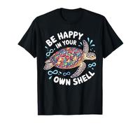 Puzzle Tortue Be Happy in Your Own Shell Autism Awareness T-Shirt