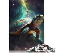Puzzle Tortue dans l'espace 1000 pièces pour Adulte, Jeu intellectuel, Jeu éducatif pour soulager Le Stress, décoration d'intérieur, 1000 pièces (75 x 50 cm)