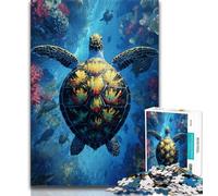Puzzle Tortue Fantastique 1000 pièces pour Adolescents et Adultes, Jouets éducatifs, Jeux Anti-Stress, Superbes Cadeaux et Jouets 50x75cm