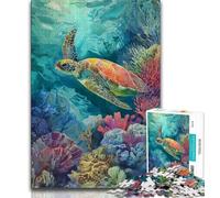 Puzzle Tortue Fantastique 1000 Pièces pour Adolescents, Jeux Éducatifs, Décoration Maison, Cadeau pour Toute la Famille 38x26cm