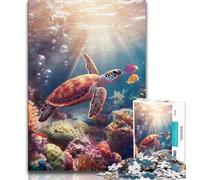 Puzzle Tortue Fantastique 1000 pièces pour Adultes et Adolescents, Jeux éducatifs, décoration d'intérieur, à Offrir en Cadeau à Toute la Famille (75x50cm)