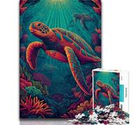 Puzzle Tortue Fantastique 1000 pièces pour Adultes, Jouet éducatif intellectuel décompressant, Cadeau d'anniversaire, Cadeaux, décoration Murale 50x75cm