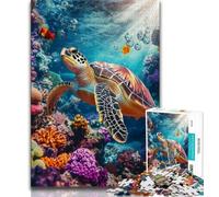 Puzzle Tortue Fantastique pour Adolescents, Jeu Familial Anti-Stress, Défi Difficile, Collection Artistes, Beaux-Arts (38x26cm)