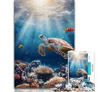 Puzzle Tortue Fantastique pour Adolescents, Jouet Éducatif Intellectuel Décompressant Adapté à la Décoration de Bureau (38x26cm)