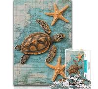 Puzzle Tortue Fantastique pour Adultes et Adolescents, Puzzle 1000 pièces, Jouet Éducatif Intellectuel Décompressant, Superbes Cadeaux et Jouets 38x26cm