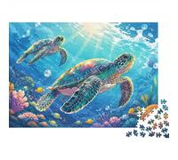 Puzzle Tortues Marines 1000 pièces pour Adultes | 38x26cm Pièces en carton, activité à la maison, assemblage précis, cadeau pour amateurs de puzzles