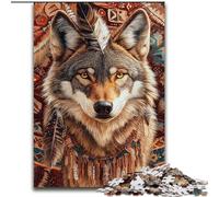 Puzzle Totem Loup 1000 pièces pour Adolescents, Jouets éducatifs et Jeux familiaux, idéal pour la décoration de Bureau (26x38cm)