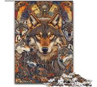 Puzzle Totem Loup 1000 pièces pour Adultes, Cadeaux, Jouets, Jeux éducatifs, Anti-Stress, liste de souhaits avec Père Noël (50x75cm)
