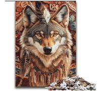 Puzzle Totem Loup 2000 pièces pour Adultes et Adolescents, activités familiales Amusantes à la Maison, Cadeau d'anniversaire, Cadeau de Voyage (70x100cm)