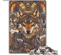 Puzzle Totem Loup 2000 pièces pour Adultes et Adolescents, Jeux éducatifs à Faire soi-même avec Affiche et fiche de Questions Assorties à partir de 14 Ans (70x100cm)