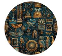 Puzzle Totems Égyptiens Anciens 1000 pièces Puzzle Rond Art Mystique Jeu de Puzzle Familial Cadeau Créatif pour Adolescents et Adultes 1000pcs (67,5x67,5cm)
