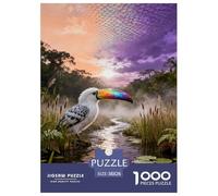 Puzzle Toucan 1000 Pièces pour Adultes Et Enfants, Plaisir Partagé en Famille, Jeu Éducatif, Puzzles Jungle Brumeuse, Home Decor, Idée Cadeau 38x26cm/1000pcs