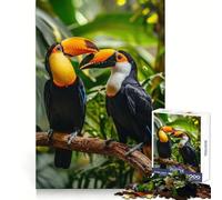 Puzzle Toucan Duo Iconic Blooms 1000 pièces pour Adolescents, Jeu de réflexion Amusant et décontracté, Design élégant, Cadeau 50x75cm