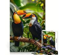Puzzle Toucan Duo Iconic Blooms 1000 pièces pour Adultes Stimule la mémoire, détend l'esprit, Bords précis, liste de souhaits du Père Noël 38x26cm