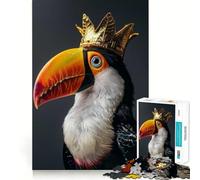 Puzzle Toucan Oiseau Mignon Roi Adultes 1000 Pièces Jeu d'exercice Mental Relaxation Cadeau de Noël 50x75cm