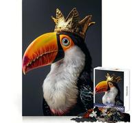 Puzzle Toucan Oiseau Mignon Roi pour Adolescents 1000 Pièces Jeu de Logique Solide Anti-Stress Bords Transparents Cadeau Classique 38x26cm