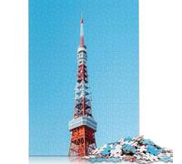 Puzzle Tour de Tokyo, Puzzle rectangulaire en Carton 100% recyclé, de qualité supérieure, pour Adultes, Cadeau de Noël Unique, 1 000 pièces (75 x 50 cm)