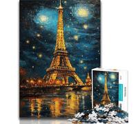 Puzzle Tour Eiffel à Paris 1000 pièces pour Adultes, Cadeau d'anniversaire, Jouet éducatif et décompressant, Art Mural 50x75cm