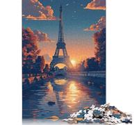 Puzzle Tour Eiffel au Coucher du Soleil pour Adultes 500 pièces Puzzle en Bois très Stimulant Cadeaux Puzzles Jeux familiaux 500 pièces (52 x 38 cm)