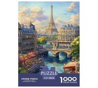 Puzzle Tour Eiffel De 1000 Pièces pour Adultes,Paysage Urbain Romantique Un Jeu De Dexérité Très Difficile Puzzle Jeu Éducatif l'art De La Décoration Moderne 38x26cm/1000pcs