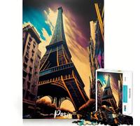 Puzzle Tour Eiffel de Paris Niveau Difficile 1000 pièces Think Toy Paisible et Amusant Découpe Nette Pièce d'art de qualité (50x75cm)