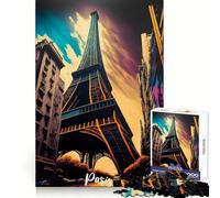 Puzzle Tour Eiffel de Paris Niveau Difficile 1000 pièces Think Toy Paisible et Amusant Découpe Nette Pièce d'art de qualité (50x75cm)