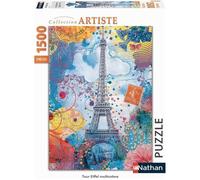 Nathan Puzzle 1500 pièces Tour Eiffel multicolore – Lars Stewart – Collection Artiste