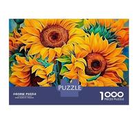 Puzzle Tournesol 1000 Pièces, Doré, Enveloppe Dense, sans Poussière, Carton Robuste, Niveau Expert, Cadeau d'anniversaire, Loisirs d'Intérieur, Idéal pour Les Jours de Pluie, 52 x 38 cm / 1000 pièces