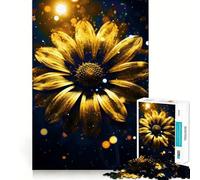 Puzzle Tournesol Cosmique Or Néon 1000 Pièces pour Adolescents Jeu Apaisant et Réminiscence Découpe Claire Joli Cadeau (38x26cm)