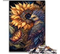 Puzzle Tournesol et Oiseau 1000 pièces pour Adultes et Adolescents, Aide Le Cerveau à exercer des Jouets addictifs pour cultiver la Patience, décoration Parfaite (26x38cm)