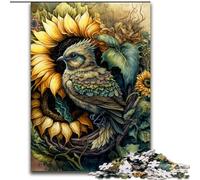 Puzzle Tournesol et Oiseau pour Adultes Puzzle 1000 Pièces, Convient aux 14 Ans et Plus Amusement en Famille C'est Idéal comme Cadeau pour Toute la Famille (26x38cm)