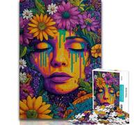 Puzzle Tournesol Fille 1000 pièces pour Adolescents, Jeux d'activités familiales stimulants, Jouet de Bricolage pour décoration Murale (38x26cm)