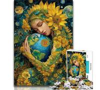 Puzzle Tournesol Fille 1000 pièces pour Ados, Staycation Kill Time, Chaque pièce est Unique - Jeu Familial Stimulant et Amusant 75x50cm