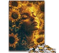 Puzzle Tournesol Fille 1000 pièces pour Adultes et Adolescents, Difficile à réaliser mais Amusant et Humoristique, Cadeau d'anniversaire, Cadeaux, décoration Murale 26x38cm