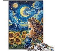 Puzzle Tournesol Fille 1000 pièces pour Adultes et Adolescents, Jeu Stimulant, idéal comme Cadeau pour Toute la Famille (50x75cm)