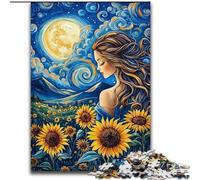 Puzzle Tournesol Fille Adulte 1000 Pièces, Jeux Éducatifs Décoration Maison Cadeau Anniversaire, Cadeaux, Art Mural (26x38cm)